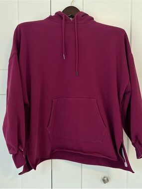 Athleta Plum Oversized Drawstring Hoodie S